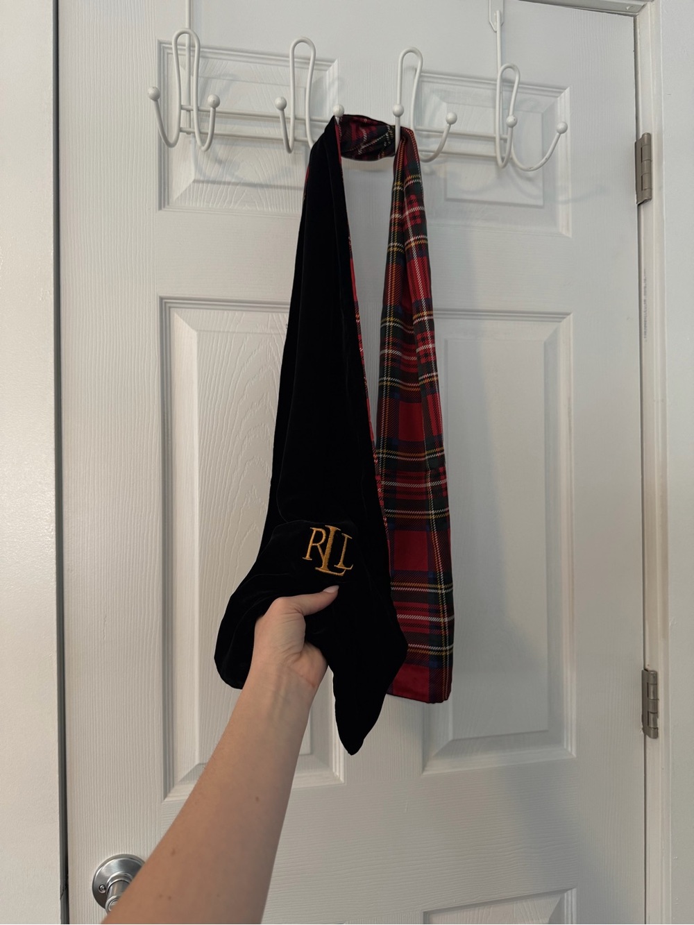 Vintage Ralph Lauren velvet plaid scarf